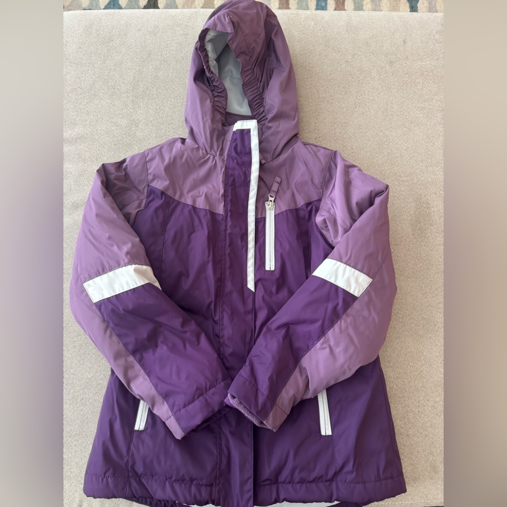 Lands’ End Insulated coat w/removable fleece jacket; Girls Size s (7-8)